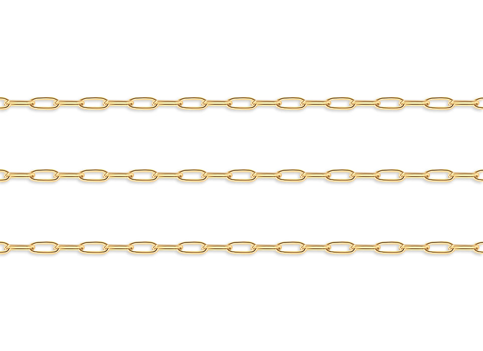 3.8mm Rounded Oval Link Paperclip Chain By the Inch