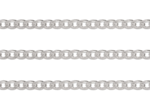 4.3mm Curb Chain By the Inch  Sterling Silver Necklace Jewelry Riva Ethical Bulk Made in USA, Brooklyn NY