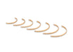 Set of gold hoop earrings on a white background