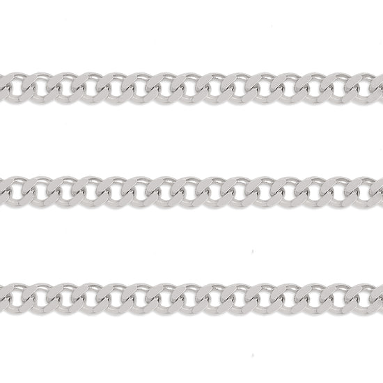 4.8mm Curb Chain By the Inch  Sterling Silver Necklace Jewelry Riva Ethical Bulk Made in USA, Brooklyn NY