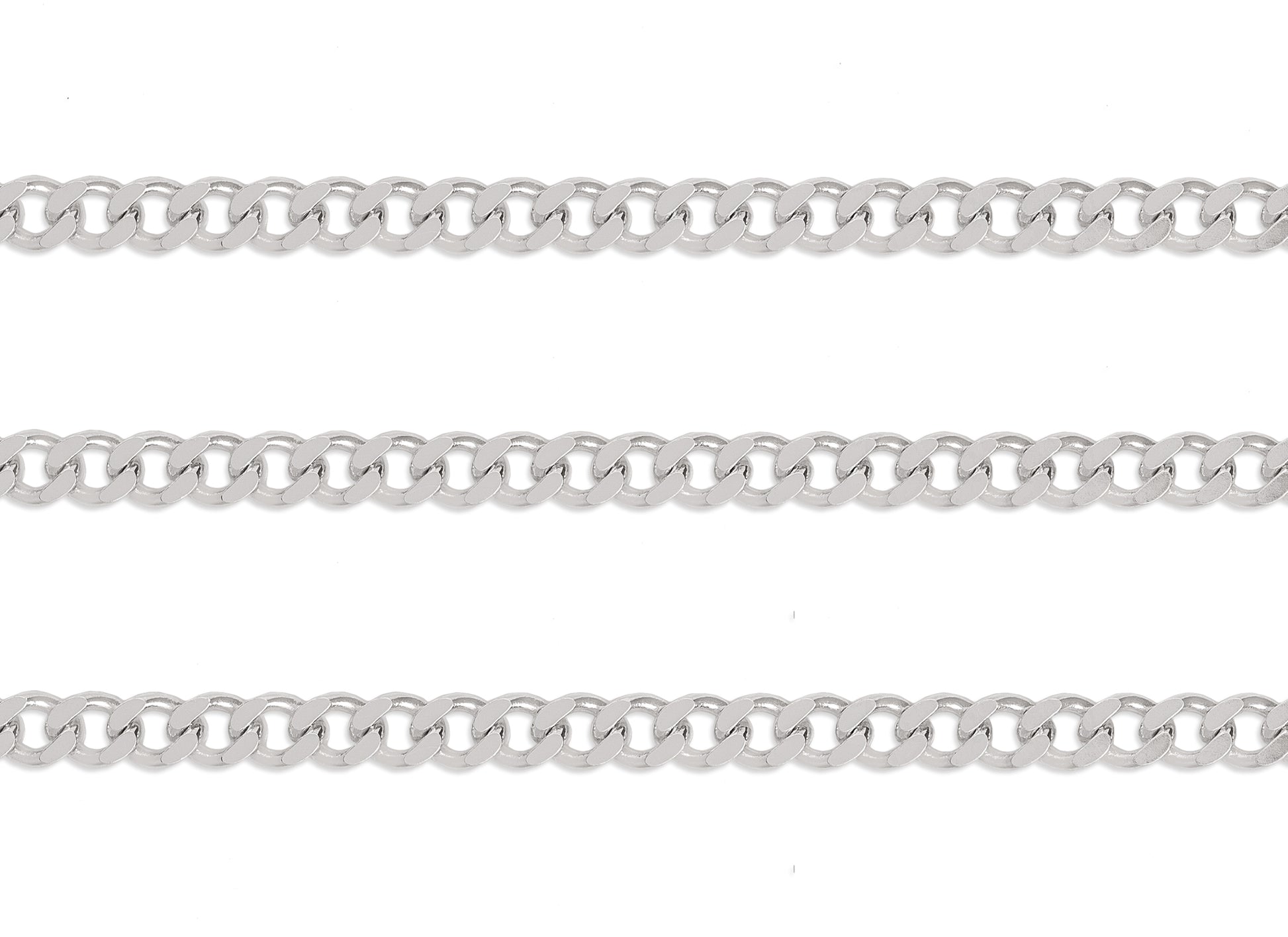 4.8mm Curb Chain By the Inch  Sterling Silver Necklace Jewelry Riva Ethical Bulk Made in USA, Brooklyn NY