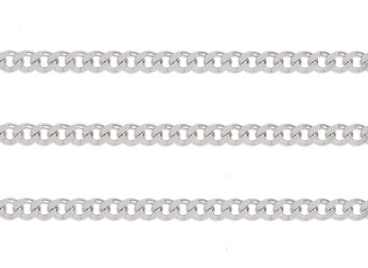 4.8mm Curb Chain By the Inch  Sterling Silver Necklace Jewelry Riva Ethical Bulk Made in USA, Brooklyn NY