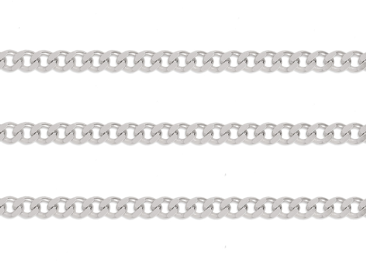 Sterling Silver 4.8mm Curb Chain  RIVA Precision