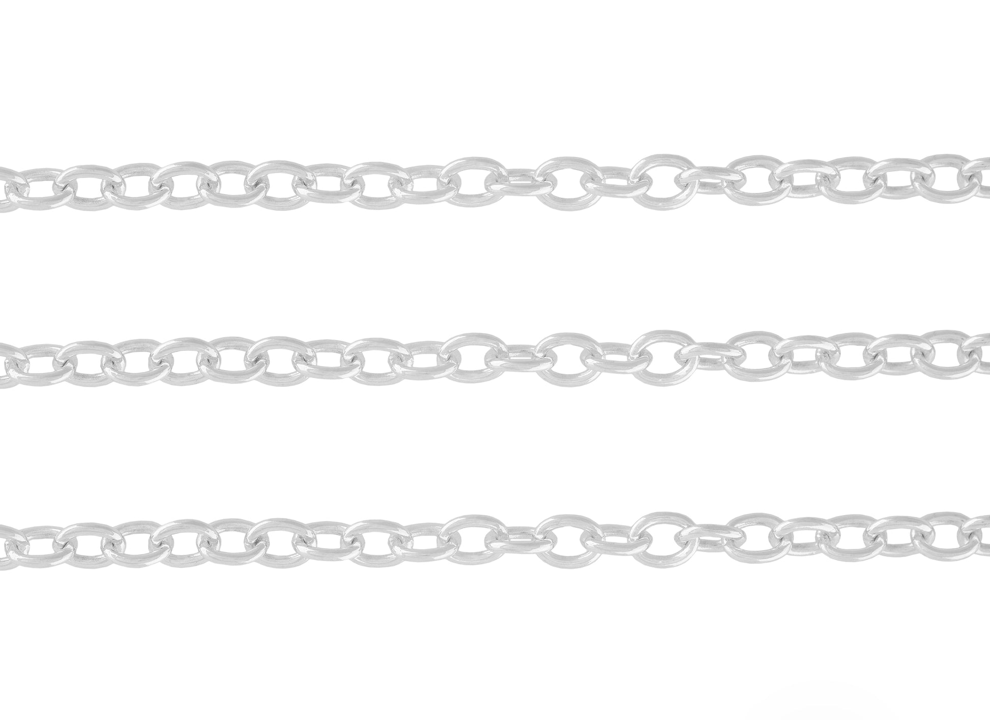 4mm Cable Chain By the Inch 4mm  Sterling Silver Necklace Jewelry Riva Ethical Bulk Made in USA, Brooklyn NY Cable Chain By the Inch