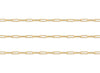 Gold 4mm round paperclip chain on a white background