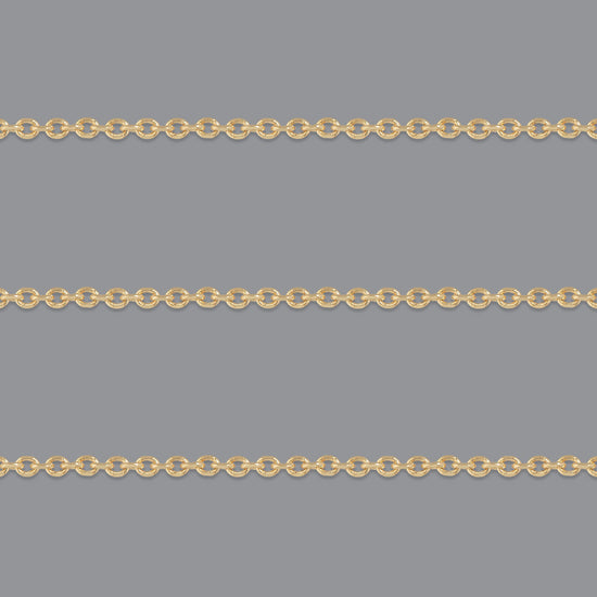 RIVA 1.3mm Diamond Cut Cable Chain By the Inch in recycled gold