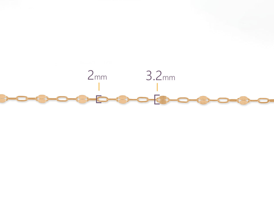 5.25mm Hammered Paper-Clip Chain By the Inch