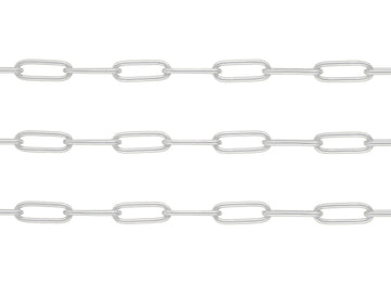 5.2mm Round Paperclip Chain By the Inch