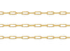 Gold 5.2mm flat paperclip chain on a white background
