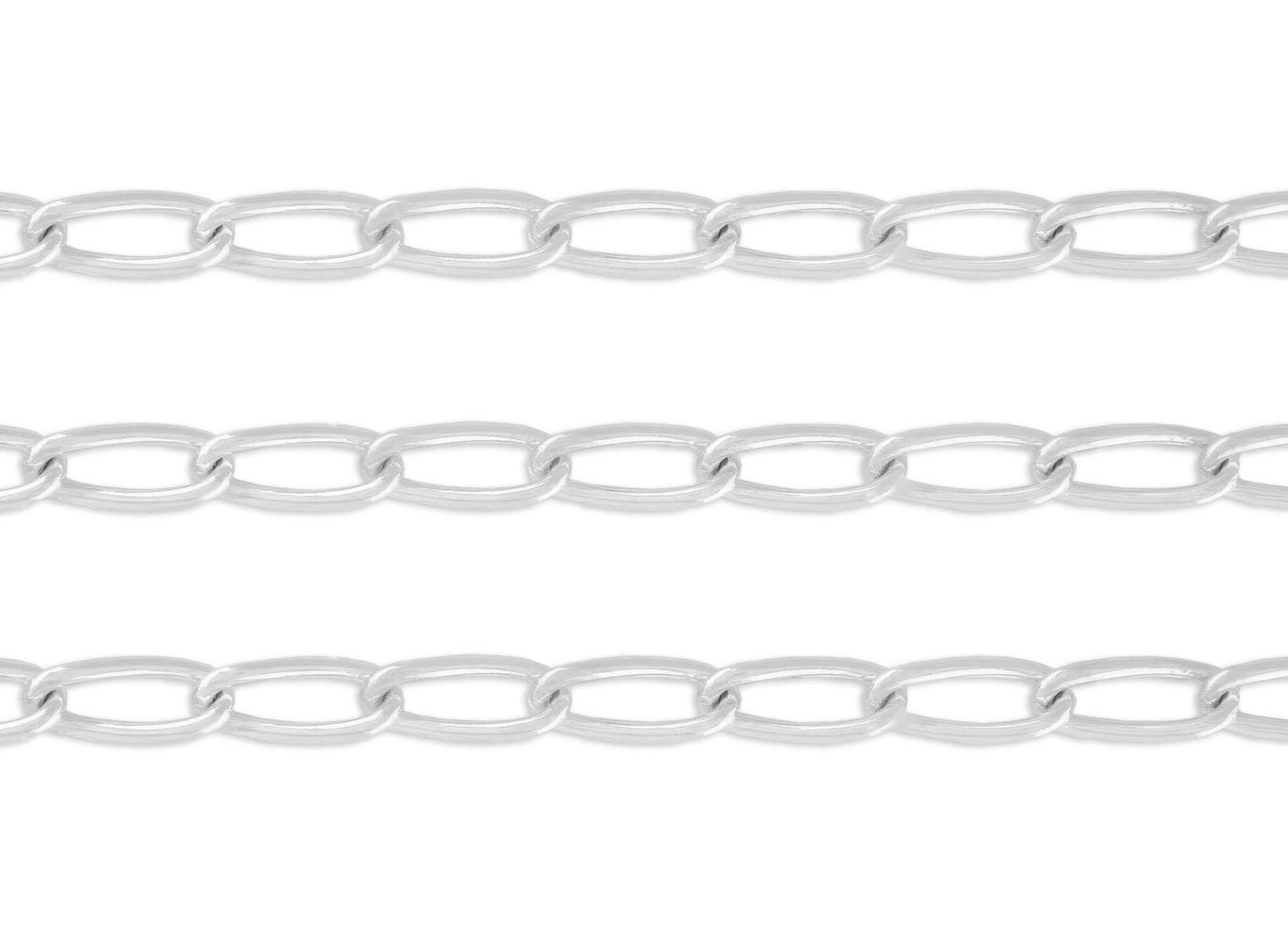 5.7mm, 6mm Round Paperclip Chain By the Inch Sterling Silver Necklace Jewelry Riva Ethical Bulk Made in USA, Brooklyn NY