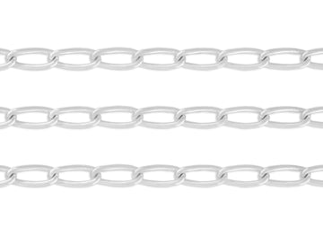 5.7mm, 6mm Round Paperclip Chain By the Inch Sterling Silver Necklace Jewelry Riva Ethical Bulk Made in USA, Brooklyn NY