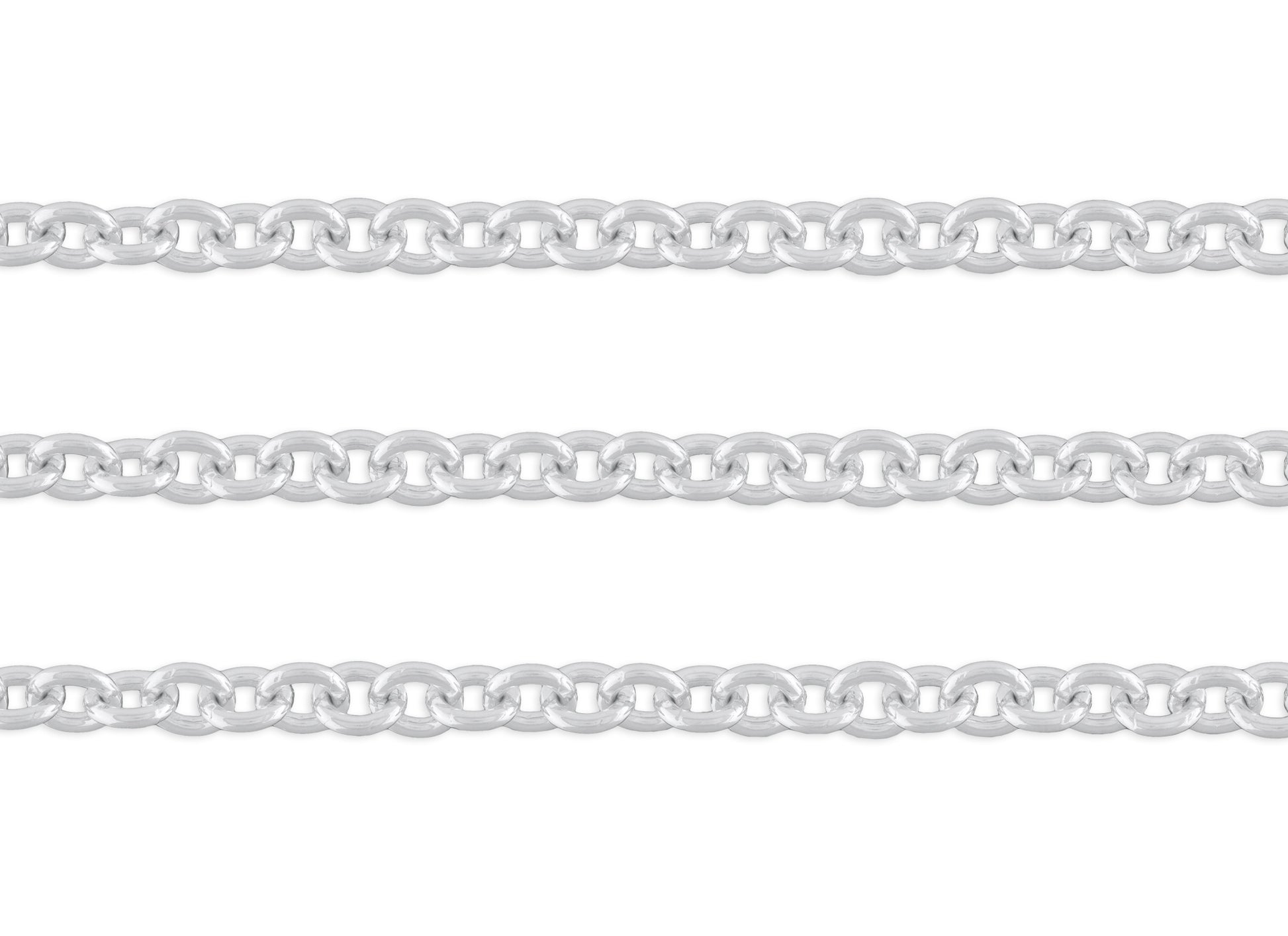 6.06mm, 6mm Cable Chain By the Inch Sterling Silver Necklace Jewelry Riva Ethical Bulk Made in USA, Brooklyn NY