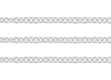 6.06mm, 6mm Cable Chain By the Inch Sterling Silver Necklace Jewelry Riva Ethical Bulk Made in USA, Brooklyn NY