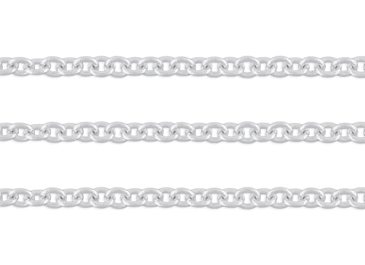 6.06mm, 6mm Cable Chain By the Inch Sterling Silver Necklace Jewelry Riva Ethical Bulk Made in USA, Brooklyn NY