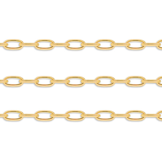 Gold 6.2mm round paperclip chain on a white background