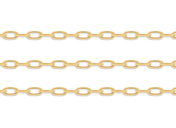 Gold 6.2mm round paperclip chain on a white background