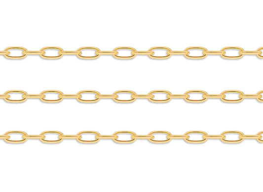 Gold 6.2mm round paperclip chain on a white background