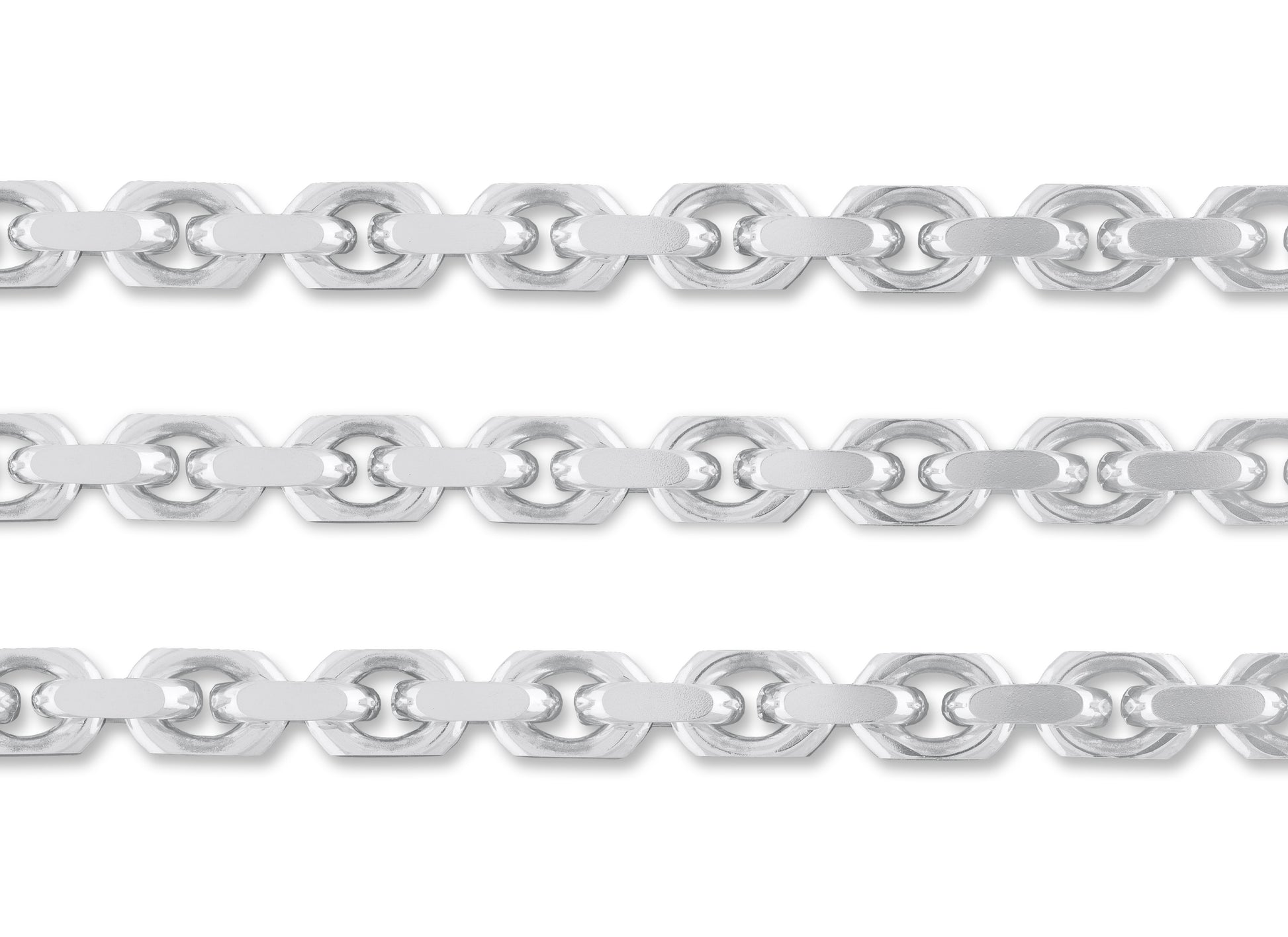 6.3mm Diamond Cut Rolo Chain By the Inch Sterling Silver Necklace Jewelry Riva Ethical Bulk Made in USA, Brooklyn NY