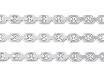 6.3mm Diamond Cut Rolo Chain By the Inch Sterling Silver Necklace Jewelry Riva Ethical Bulk Made in USA, Brooklyn NY