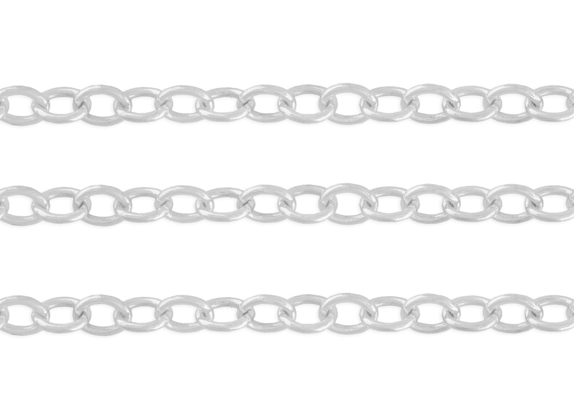 6mm Cable Chain By the Inch  Sterling Silver Necklace Jewelry Riva Ethical Bulk Made in USA, Brooklyn NY