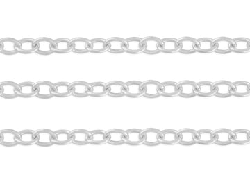 6mm Cable Chain By the Inch  Sterling Silver Necklace Jewelry Riva Ethical Bulk Made in USA, Brooklyn NY
