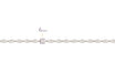 Silver chain with a 6mm width measurement on a white background