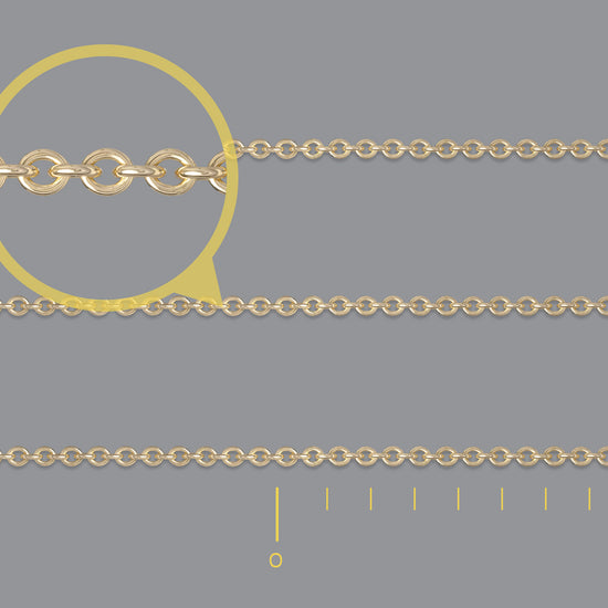 RIVA 1.6mm Cable Chain By the Inch in recycled gold