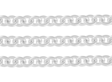 7.65mm Cable Chain By the Inch Sterling Silver Necklace Jewelry Riva Ethical Bulk Made in USA, Brooklyn NY