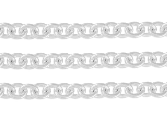 7.65mm Cable Chain By the Inch Sterling Silver Necklace Jewelry Riva Ethical Bulk Made in USA, Brooklyn NY