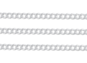 7.96mm, 8mm Curb Chain By the Inch Sterling Silver Necklace Jewelry Riva Ethical Bulk Made in USA, Brooklyn NY