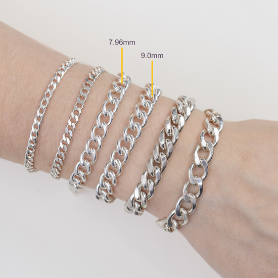 Sterling Silver 7.96mm Curb Chain RIVA Precision 