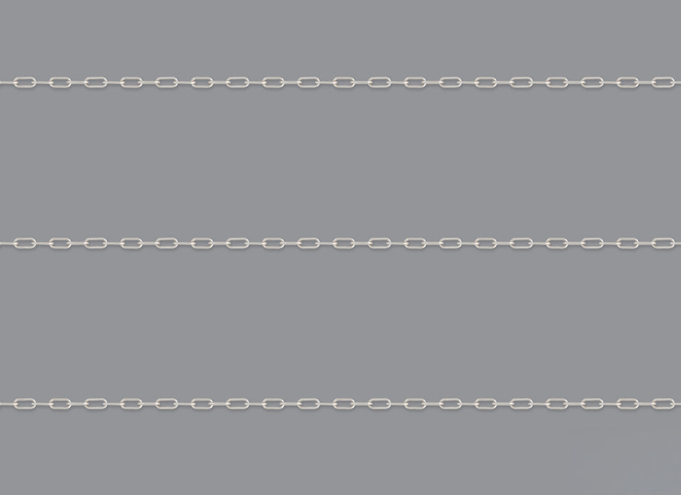 1.7mm Round-Wire Paper Clip Chain in Sterling Silver By the Inch