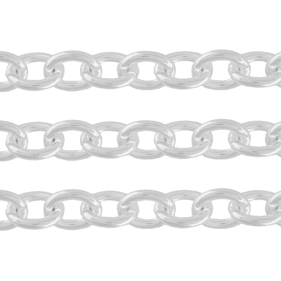 8.5mm Cable Chain By the Inch Sterling Silver Necklace Jewelry Riva Ethical Bulk Made in USA, Brooklyn NY