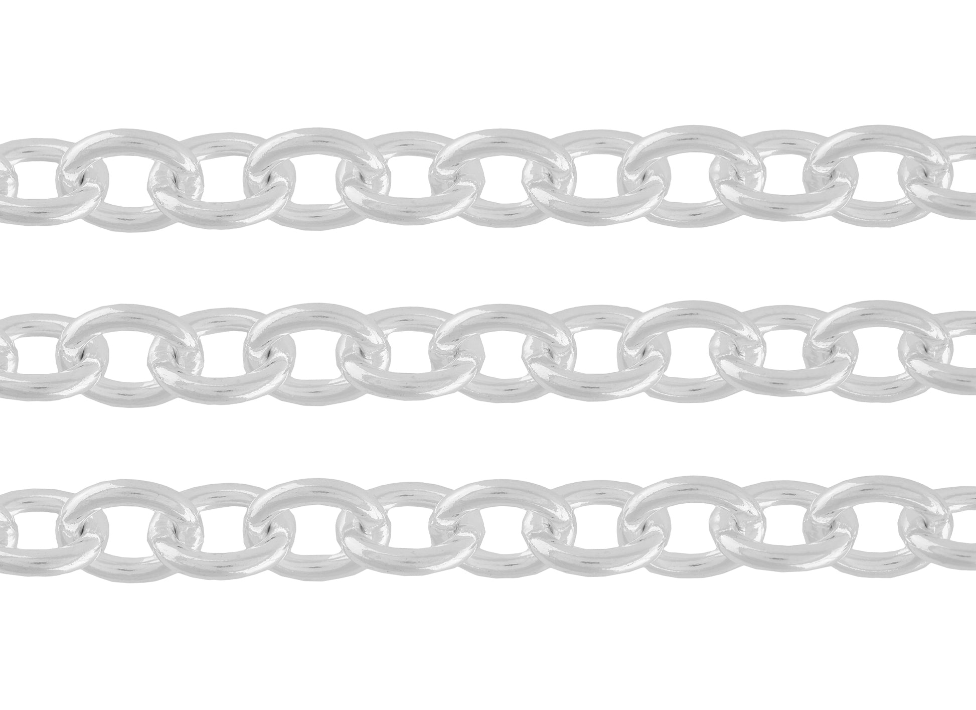 8.5mm Cable Chain By the Inch Sterling Silver Necklace Jewelry Riva Ethical Bulk Made in USA, Brooklyn NY