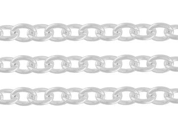 8.5mm Cable Chain By the Inch Sterling Silver Necklace Jewelry Riva Ethical Bulk Made in USA, Brooklyn NY