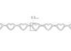 Silver chain with heart patterns and a measurement of 8.8 mm on a white background