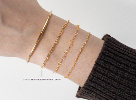 Gold Filled 2.75mm Textured Mariner Chain RIVA Precision 