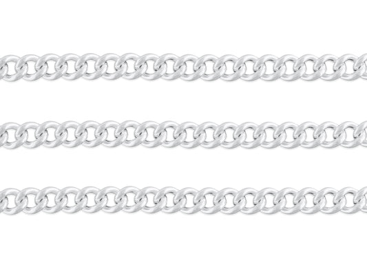 9.0mm Curb Chain By the Inch Sterling Silver Necklace Jewelry Riva Ethical Bulk Made in USA, Brooklyn NY