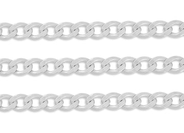 9.8mm , 10mm Curb Chain By the Inch Sterling Silver Necklace Jewelry Riva Ethical Bulk Made in USA, Brooklyn NY
