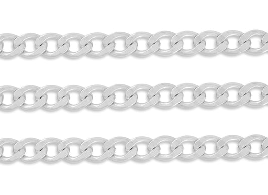 9.8mm , 10mm Curb Chain By the Inch Sterling Silver Necklace Jewelry Riva Ethical Bulk Made in USA, Brooklyn NY