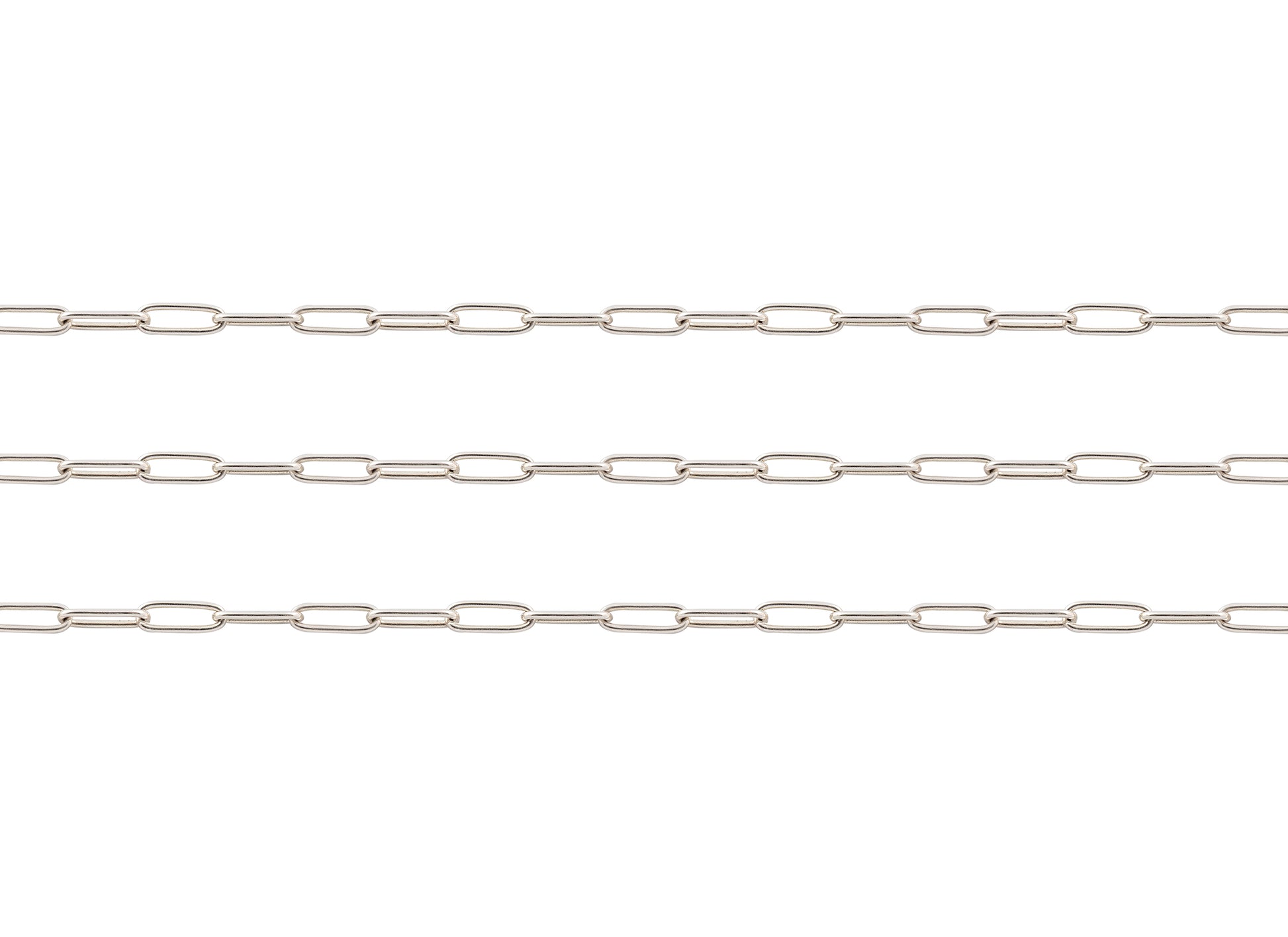 Silver chain on a white background