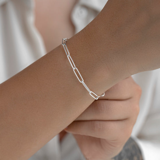 Sterling Silver 3.8mm Rounded Elongated Paper Clip Sterling Silver Chain RIVA Precision 