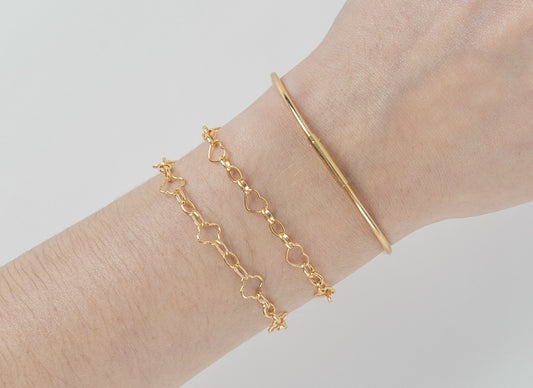 5.70mm Heart Mixed Link Chain By The Inch