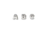 Silver letters 'A', 'B', and 'C' on a white background