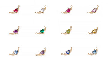 Angel Heart Synthetic Birthstone Connector