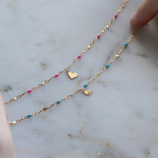 Flat Heart Charm 14K Gold 