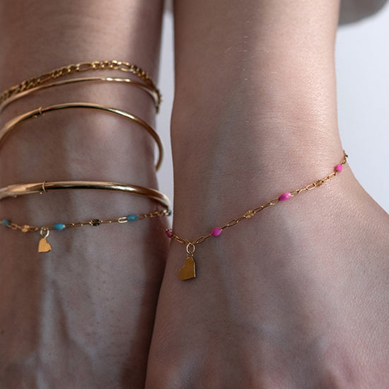 Flat Heart Charm 14K Gold 