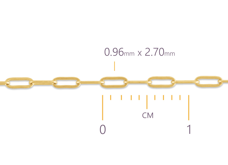 0.96mm Flat-Wire Paper Clip Chain By the Inch