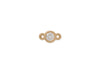 A bezel-set 2mm diamond connector in 14K gold with two bales on each end.