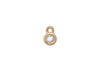 A bezel-set birthstone charm 14k gold and a clear gemstone.